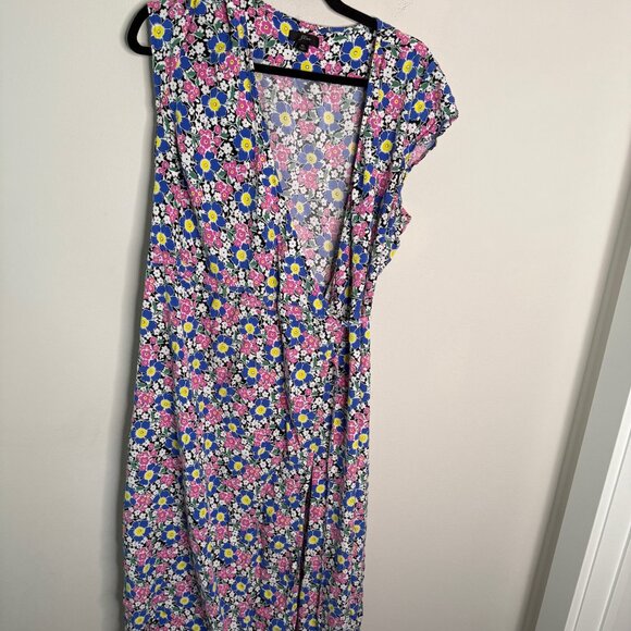 J. Crew Women's Multicolor Fabrizia Floral Print Wrap Dress -Size XL Extra Large - Picture 3 of 7